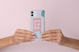 Free Hands Holding Smartphone With Mock-Up Phone Case Psd