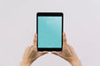 Free Hands Holding Tablet Mockup Psd