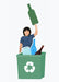 Free Happy Boy Collecting Glass Bottles In A Recycling Bin