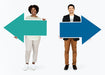 Free Happy Diverse People Holding Arrows