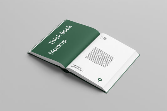 Free Hard Cover Open Book Mockup