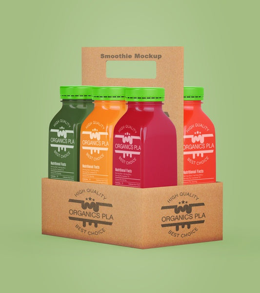 Free Healthy Eating Smoothies For Detox Concept In A Cardboard Box Psd
