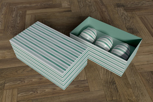 Free High Angle Box With Painted Eggs Psd