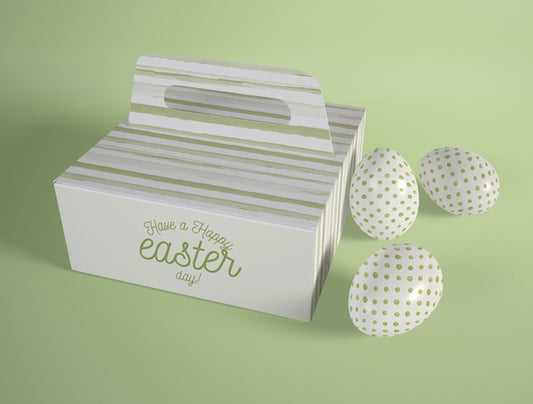 Free High Angle Cartoon Box With Eggs Psd