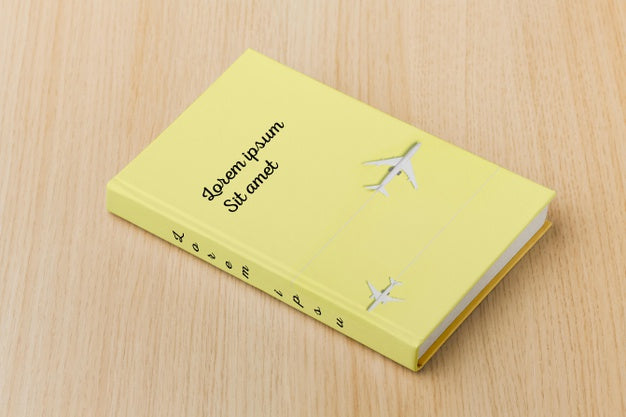 Free High Angle Minimalist Book Cover Mock-Up Arrangement Psd