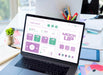 Free High Angle Of Business Laptop On Desk Psd