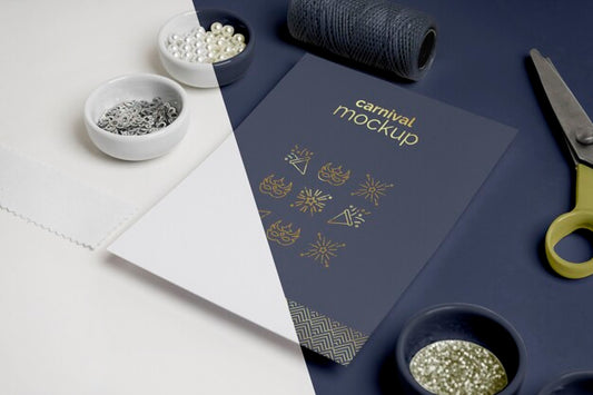 Free High Angle Of Carnival Invitation With Beads And Thread Psd