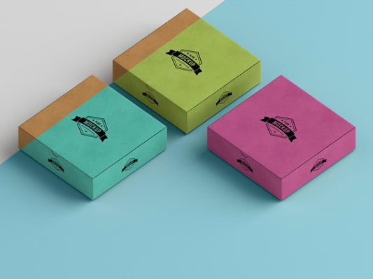 Free High Angle Of Packaging Box Mock-Up Psd