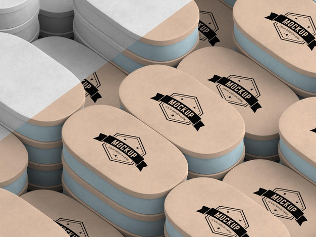 Free High Angle Of Packaging Box Mock-Up Psd