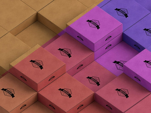 Free High Angle Of Packaging Box Mock-Up Psd