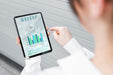 Free High Angle Of Woman Holding A Tablet Mock-Up Psd