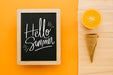 Free Ice Cream Mockup With Slate Psd