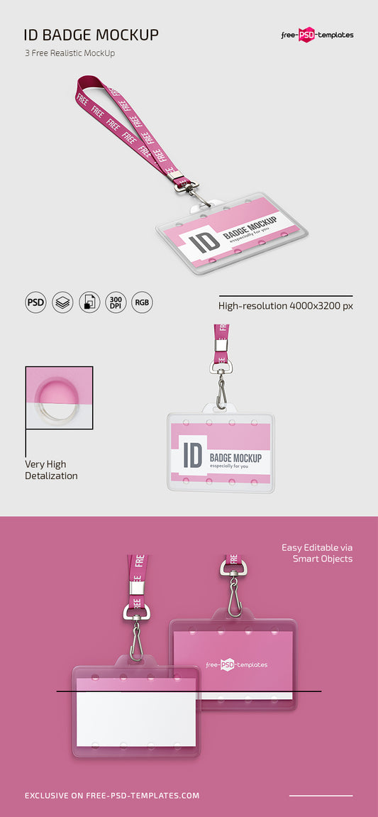 Free Id Badge Mockup