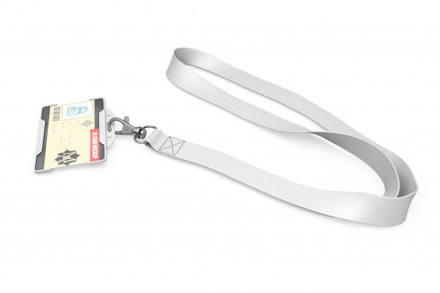 Free Id Card Mockup On Necklace Psd