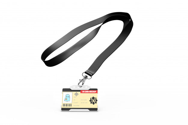 Free Id Card Mockup On Necklace Psd