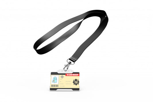 Free Id Card Mockup On Necklace Psd