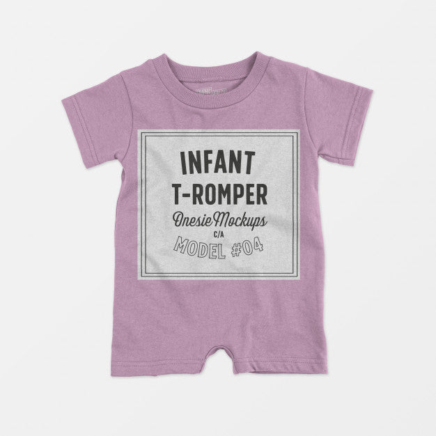 Free Infant T-Romper Onesie Mockup Psd