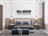 Free Interior Bedroom Wall Mockup Psd