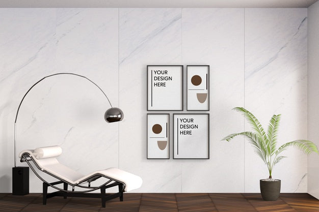 Free Interior Design With White Chair Psd