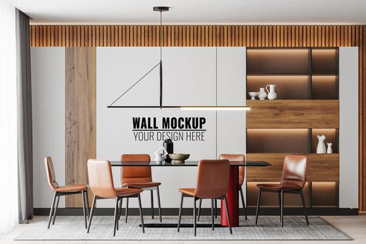 Free Interior Dining Room Wall Mockup Psd