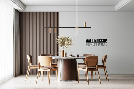 Free Interior Dining Room Wall Mockup Psd