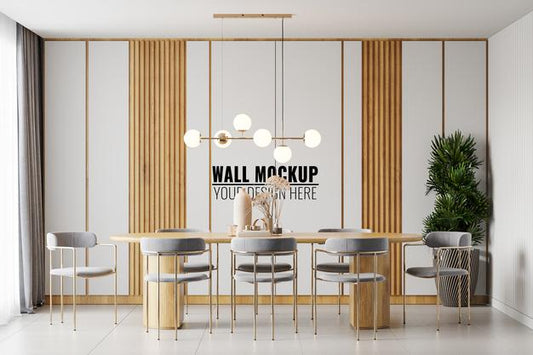 Free Interior Dining Room Wall Mockup Psd