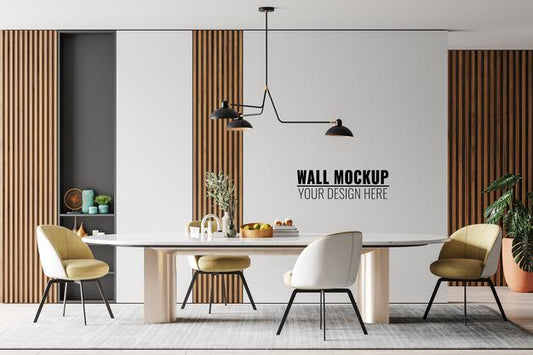 Free Interior Dining Room Wall Mockup Psd