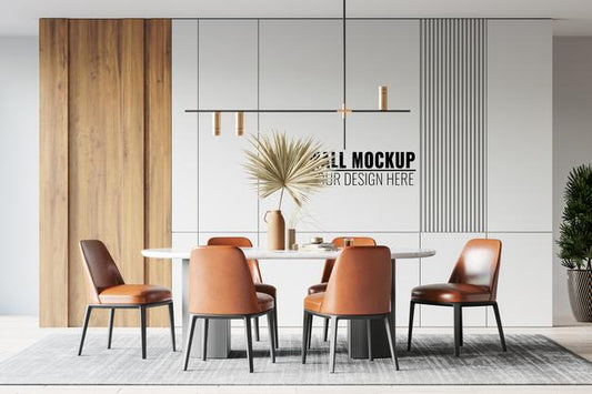 Free Interior Dining Room Wall Mockup Psd
