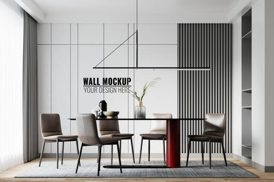 Free Interior Dining Room Wall Mockup Psd