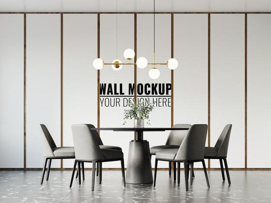 Free Interior Dining Room Wall Mockup Psd