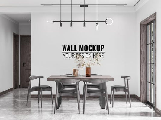 Free Interior Dining Room Wall Mockup Psd