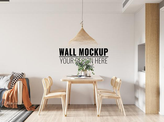 Free Interior Dining Room Wall Mockup Psd