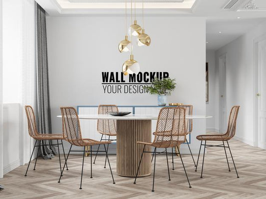 Free Interior Dining Room Wall Mockup Psd