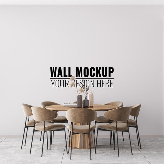 Free Interior Dining Room Wall Mockup Psd