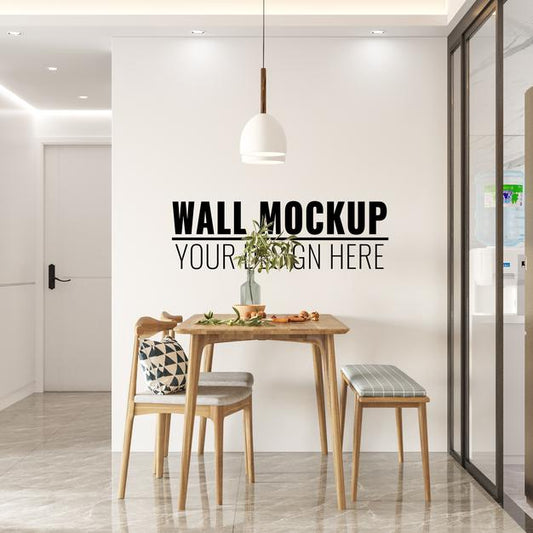 Free Interior Dining Room Wall Mockup Psd