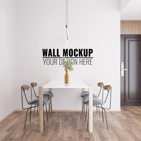 Free Interior Dining Room Wall Mockup Psd
