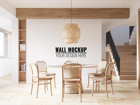 Free Interior Dining Room Wall Mockup Psd