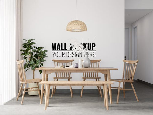 Free Interior Dining Room Wall Mockup Psd