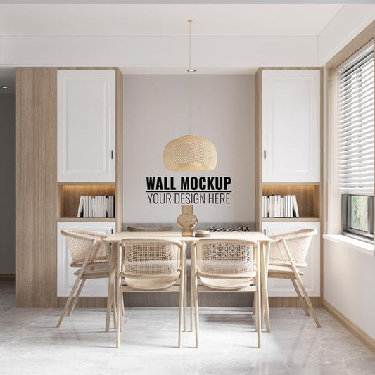 Free Interior Dining Room Wall Mockup Psd