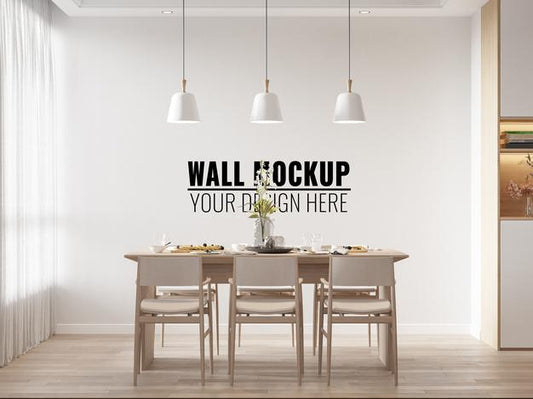 Free Interior Dining Room Wall Mockup Psd