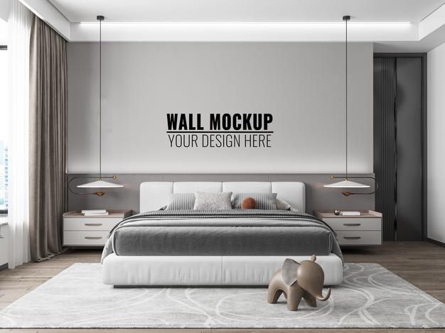 Free Interior Kids Bedroom Wall Mockup Psd