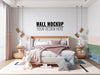 Free Interior Kids Bedroom Wall Mockup Psd