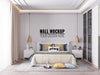 Free Interior Kids Bedroom Wall Mockup Psd