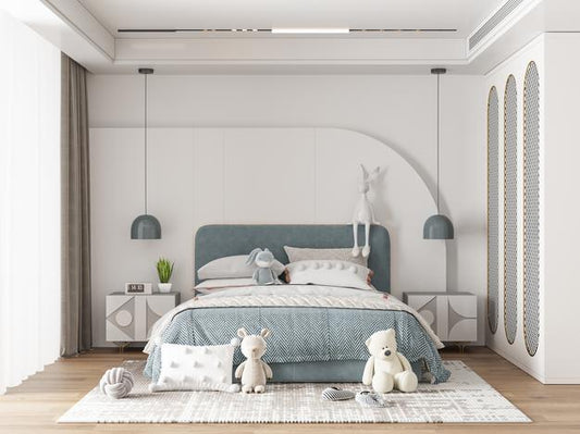 Free Interior Kids Bedroom Wall Mockup Psd