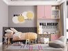 Free Interior Kids Bedroom Wall Mockup Psd