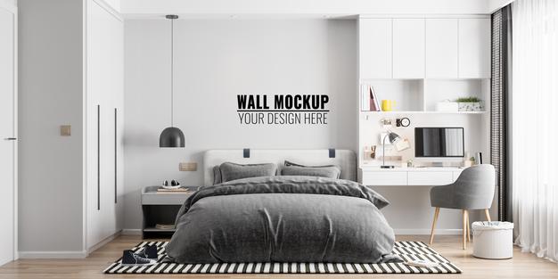 Free Interior Kids Bedroom Wall Mockup Psd
