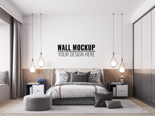 Free Interior Kids Bedroom Wall Mockup Psd