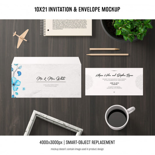 Free Invitation And Envelope Mockup Psd
