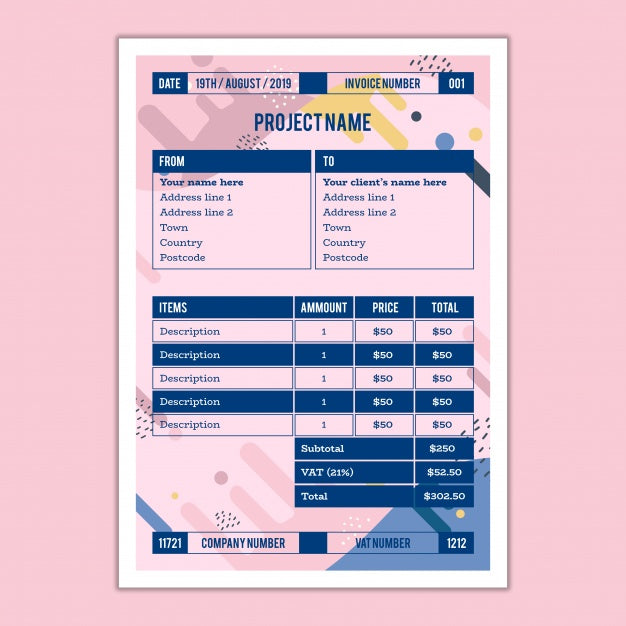 Free Invoice Mockup Psd