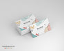 Free Isometric Minimal Business Visiting Card Mockup In Wad And Isolated. Psd